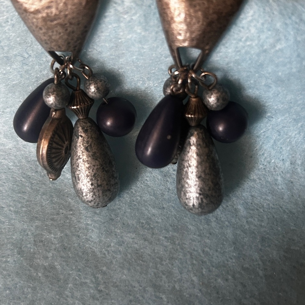 Vintage Hammered Tribal Style Earrings